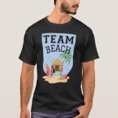 Team Beach Women Palm Tree Hut Tシャツ (正面)