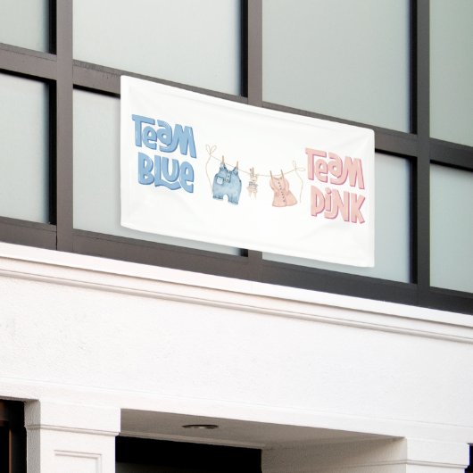 Team Blue and Pink Gender Reveal  横断幕 (ビルの外側)