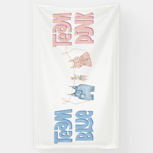 Team Blue and Pink Gender Reveal  横断幕 (縦)