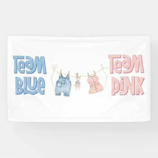 Team Blue and Pink Gender Reveal  横断幕 (横)