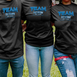 Team Blue Family Name Custom Sports Simple Black Tシャツ