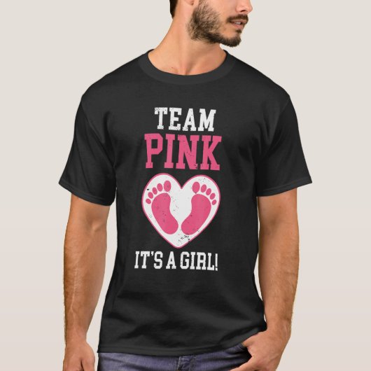 Team Blue It's A Girl Pregnancy Foot Print Gender  Tシャツ (正面)
