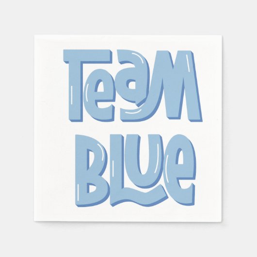 Team Blue Paper Napkin スタンダードカクテルナプキン (正面)