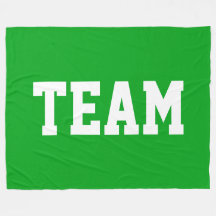 TEAM Bold White Athletic Text On Bright Turf Green