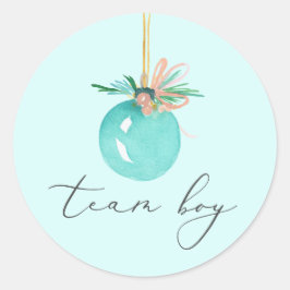 Team Boyクリスマス装飾スクリプト性別の表示 ラウンドシール