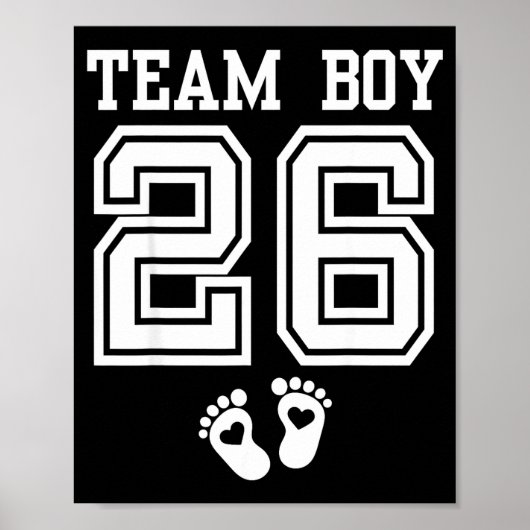 Team Boy 2026 Gender Reveal Baby Shower Matching F ポスター (正面)