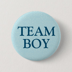 Team Boy Blueベビー性別リビールパーティーボタン 缶バッジ
