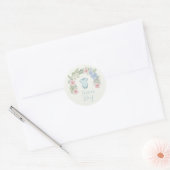 Team Boy Botanical Gender Reveal Sticker ラウンドシール (封筒)