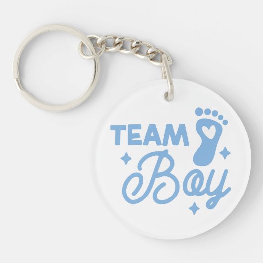 Team Boy Cute Boy Baby Shower Acrylic Keychain キーホルダー (正面)