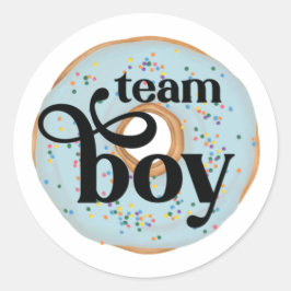 Team Boy Dout Gender Revealステッカー ラウンドシール