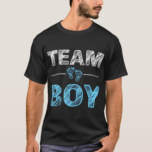 Team Boy Gender Reveal Party Soon To Be Baby Showe Tシャツ (正面)