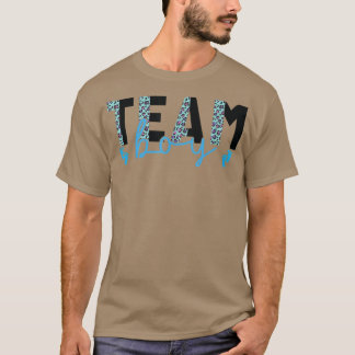 Team Boy Leopard PrintかわいいピンクまたはブルージェンダーRe Tシャツ
