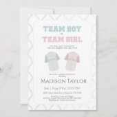 Team Boy vs Team Girl Baseball Gender Reveal  招待状 (正面)