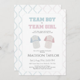 Team Boy vs Team Girl Baseball Gender Reveal 招待状