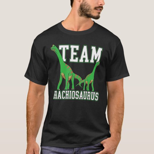 Team Brachiousaurus Dinosaur Future Paleontologist Tシャツ (正面)