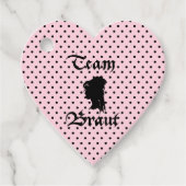 Team Braut Text mit Punkte rosa フェイバータグ (正面)