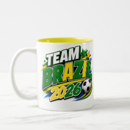 TEAM BRAZIL 2026 サッカーファンマグカップ | ブラジル代表 ツートーンマグカップ