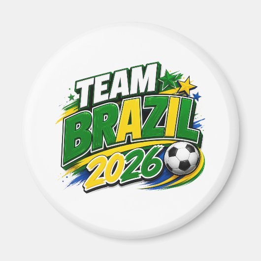 TEAM BRAZIL 2026 ファン | ブラジル国旗柄 マグネット (正面)