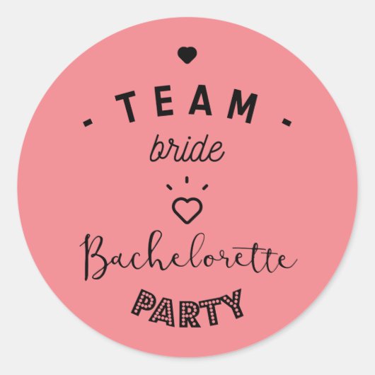 Team bride bachelorette party ラウンドシール (正面)