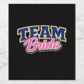 Team Bride Bold Wedding Party ワインラベル (シングルラベル)