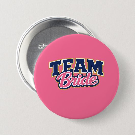 Team Bride Bold Wedding Party 缶バッジ (正面&裏面)