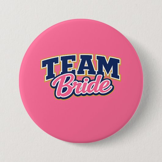 Team Bride Bold Wedding Party 缶バッジ (正面)