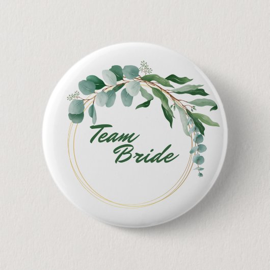 Team Bride Button with golden inscription 缶バッジ (正面)