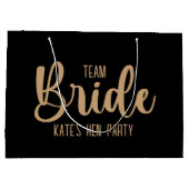 Team Bride Elegant Bachelorette ラージペーパーバッグ (裏面)