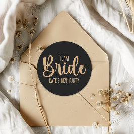 Team Bride Elegant Bachelorette Party ラウンドシール