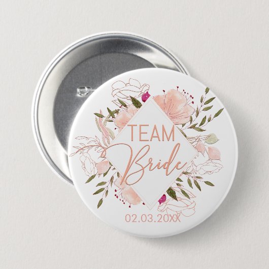 TEAM BRIDE FLORAL 缶バッジ (正面&裏面)