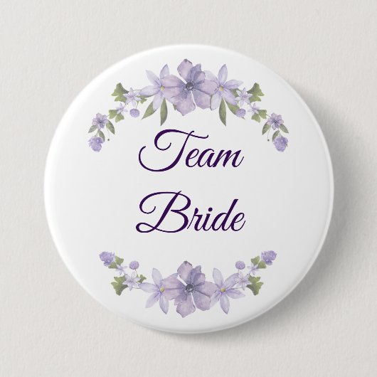 Team Bride Floral Button | Bridal Party Favor 缶バッジ (正面)