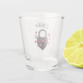 Team Bride Goth Heart Lock and Key ショットグラス (裏面)