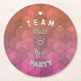 Team bride - hen party ラウンドペーパーコースター