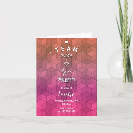 Team bride - hen party 招待状 (正面)