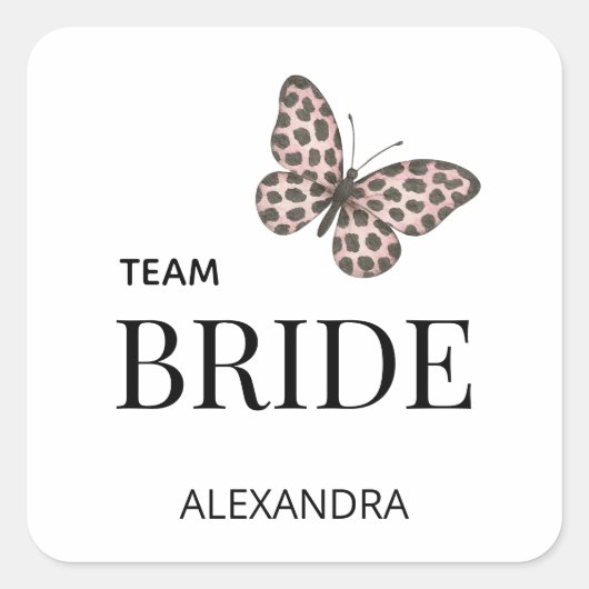 Team Bride Personalized Wedding Design スクエアシール (正面)