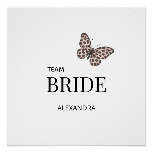 Team Bride Personalized Wedding Design ポスター (正面)