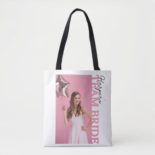 Team Bride Photo Tote Bag | Personalised Hen Party トートバッグ (正面)