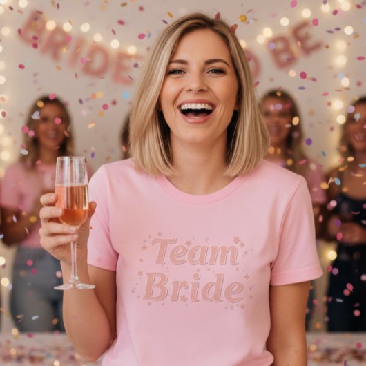 Team Bride T-Shirt for Bridesmaids - Pink design Tシャツ