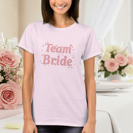 Team Bride T-Shirt for Bridesmaids - Pink design Tシャツ