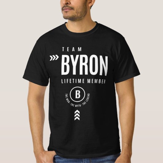 Team Byron Lifetime Member Personalized Name Tシャツ (正面)