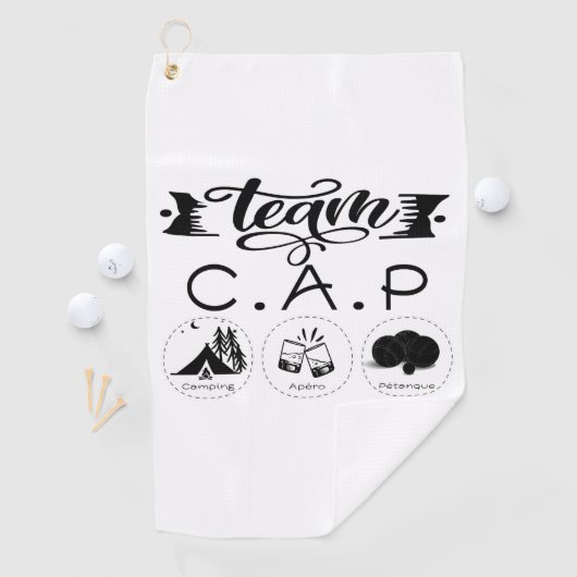 Team C.A.P Camping Apéro Pétanque ゴルフタオル (インサイチュ)