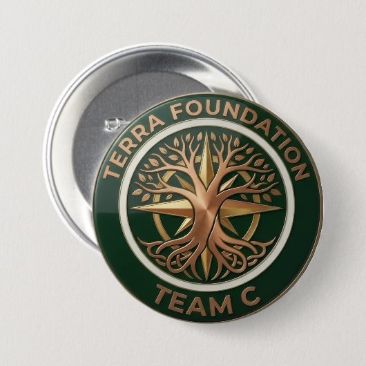 Team C – Terra Foundation Earth Emblem  缶バッジ (正面&裏面)