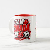 TEAM CANADA 2026 サッカーファンマグ | カナダ人 ツートーンマグカップ (正面左)