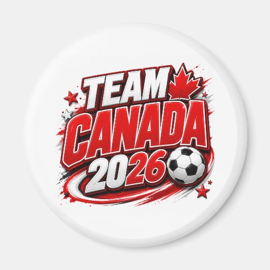 TEAM CANADA 2026 サッカー ファン | カナダ人 マグネット (正面)