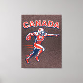 Team Canada Football Dynamic Patriotic Athlete Art キャンバスプリント (正面)