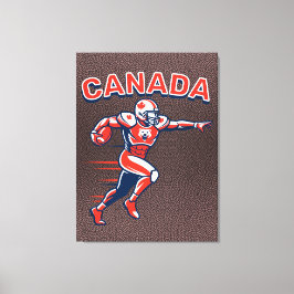 Team Canada Football Dynamic Patriotic Athlete Art キャンバスプリント