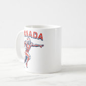 Team Canada Football Dynamic Patriotic Athlete Art コーヒーマグカップ (正面左)