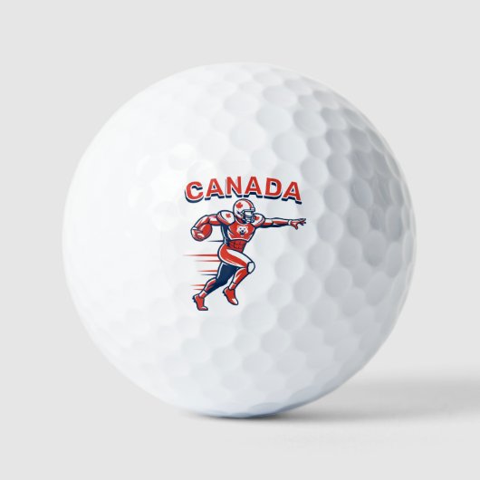 Team Canada Football Dynamic Patriotic Athlete Art ゴルフボール (正面)