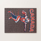 Team Canada Football Dynamic Patriotic Athlete Art ジグソーパズル (横)