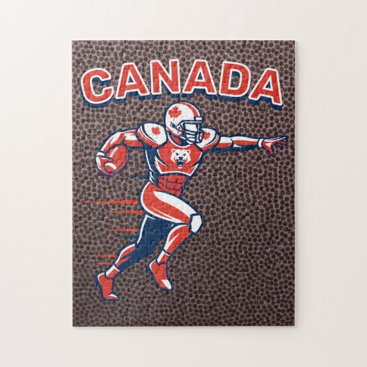Team Canada Football Dynamic Patriotic Athlete Art ジグソーパズル (縦)